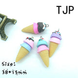 Polymer Clay Ice Cream Resin Food Necklace Charms Keychain Pendant Neckla...