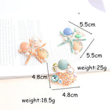 Enamel Sea Star Coral Starfish Brooches Women PearlAnimal