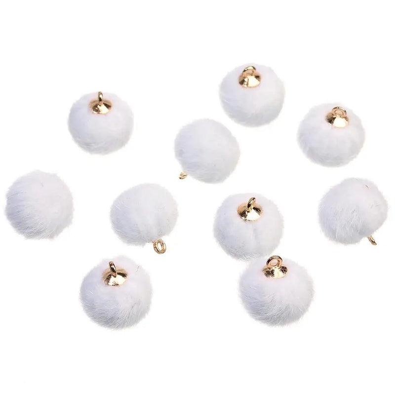 Pompom Ball Bead Charms Pendant Jewelry Making DIY