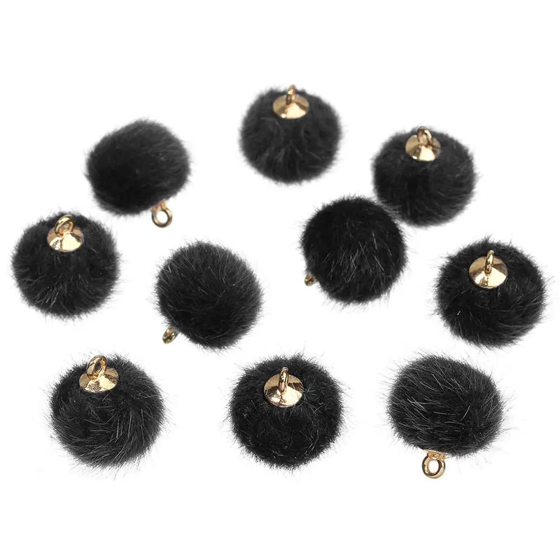 Pompom Balls Fur Ball Charms for DIY Jewelry Making