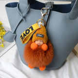 Pompom Baby Keychain Plush Doll Keychains Women Girl Bags Keyrings Gift