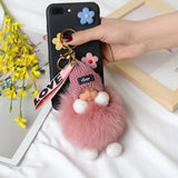 Pompom Baby Keychain Plush Doll Keychains Women Girl Bags Keyrings Gift