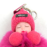 Pompom Baby Keychain Fluffy Plush Doll Keyring Gift