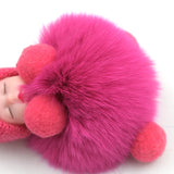 Pompom Baby Keychain Fluffy Plush Doll Keyring Gift