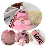 Pompom Baby Keychain Plush Doll Keychains Women Girl Bags Keyrings Gift