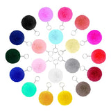 Pompoms Keychain Set - 50 Fur Pom Poms Balls, 50 Tassels, 50 Key Rings