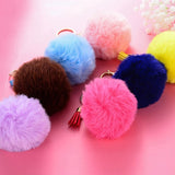 Pompoms Keychain Set - 50 Pom Poms Balls, 50 Tassels, 50 Key Rings