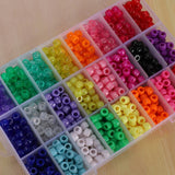 Pony Beads Set 1,900 Pcs 9Mm In 24 Colors
