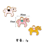 30pcs Pony Charms Mini Metal Enamel Pendants for DIY Making Bracelets