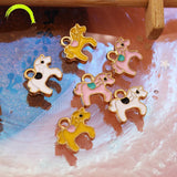 30pcs Pony Charms Mini Metal Enamel Pendants for DIY Making Bracelets