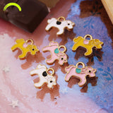 30pcs Pony Charms Mini Metal Enamel Pendants for DIY Making Bracelets
