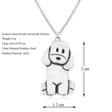 Poodle & Labradoodle Dog Pendant Necklace Stainless Steel Dog Mom Lover Necklace