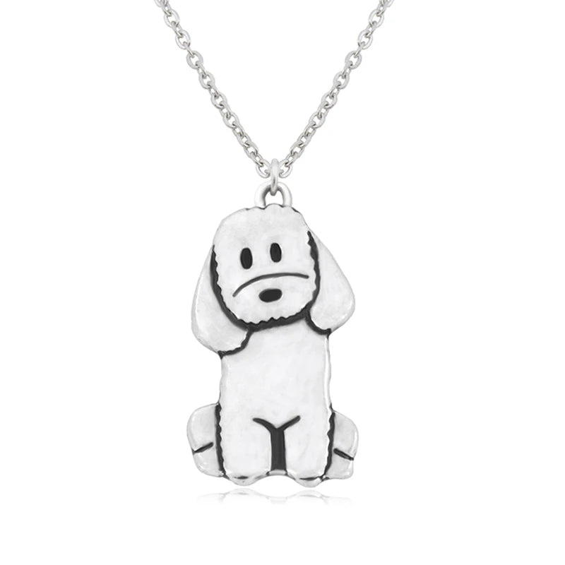 Poodle & Labradoodle Dog Pendant Necklace Stainless Steel Dog Mom Lover Necklace