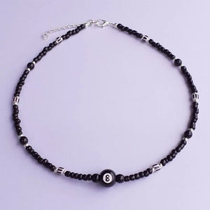 Eight Ball Necklace Y2k 90s Charm Men Women Beaded Jewelry