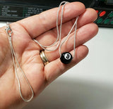 Eight Ball Necklace Y2k 90s Charm Men Women Beaded Jewelry