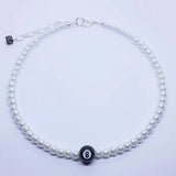 Eight Ball Necklace Y2k 90s Charm Men Women Beaded Jewelry