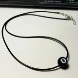 Eight Ball Necklace Y2k 90s Charm Men Women Beaded Jewelry