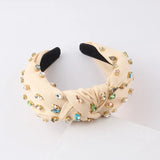 Knot Rice Bead Headband Baroque Fabric Head Ladies Hair