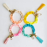 Acrylic Link Chain Leather Tassel Phone Charm Key Chain