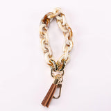 Acrylic Link Chain Leather Tassel Phone Charm Key Chain
