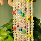 Smiling Face Pearl Necklace for Girls