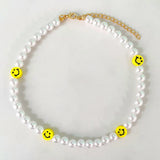 Smiling Face Pearl Necklace for Girls