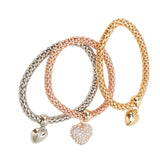 Popcorn Chain Bracelet Alloy with Heart Shaped Pendant