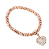 Popcorn Chain Bracelet Alloy with Heart Shaped Pendant