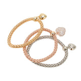 Popcorn Chain Bracelet Alloy with Heart Shaped Pendant