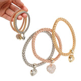 Popcorn Chain Bracelet Alloy with Heart Shaped Pendant