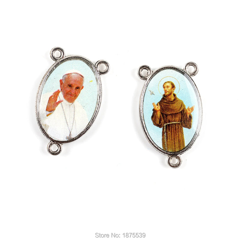 Pope Francesco & St. Francis of Assisi Necklace Rosary Centers
