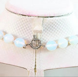 10mm Round Faceted Moonstone Necklace 18''