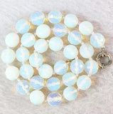 10mm Round Faceted Moonstone Necklace 18''