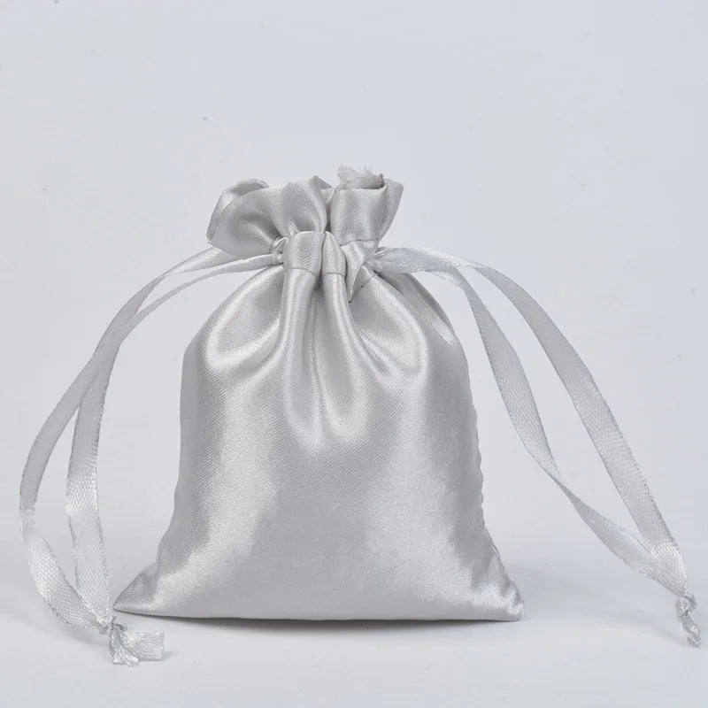 10pcs Satin Jewelry Pouches Drawstring Bag Polishing Cosmetics Storage Gift Bag