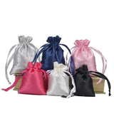 10pcs Satin Jewelry Pouches Drawstring Bag Polishing Cosmetics Storage Gift Bag