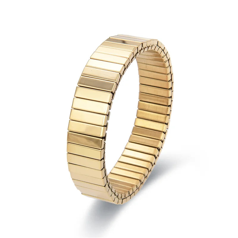 12mm Stainless Steel Stretch Watch Band Silver Metal Bracelet