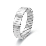 12mm Stainless Steel Stretch Watch Band Silver Metal Bracelet