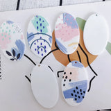 Funny Graffiti Dot Oval Acrylic Droplet Earrings