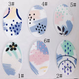 Funny Graffiti Dot Oval Acrylic Droplet Earrings