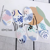 Funny Graffiti Dot Oval Acrylic Droplet Earrings