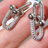 Women's Water Drop Charm Earrings Pendant Stainless Steel Punk