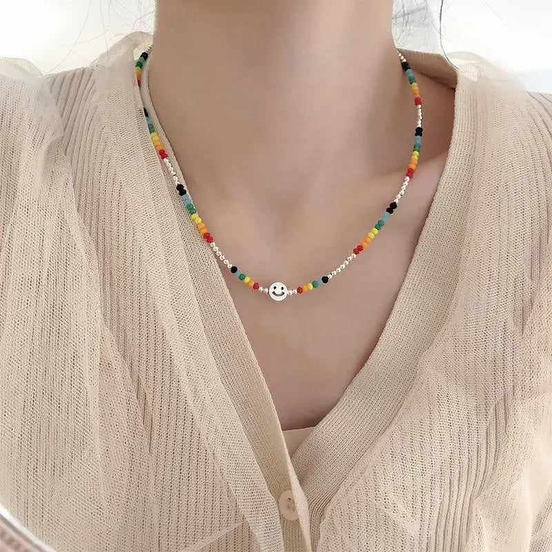 925 Silver Smile Necklace For Women Fine Jewelry