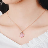 925 Silver Pink Crystal Pig Dangle Pendant Charm Jewelry for Her