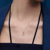925 Silver Alphabet Necklace Initial Pendant Choker Gift Women
