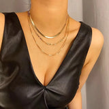 925 Silver Blade Necklace Three Layers Pendant Chains Birthday Gift