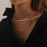 925 Silver Blade Necklace Three Layers Pendant Chains Birthday Gift