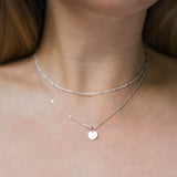 925 Silver Double Layer Necklace Pendant Choker Gift Women's Jewelry