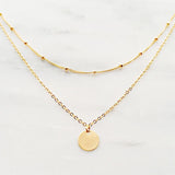 925 Silver Double Layer Necklace Pendant Choker Gift Women's Jewelry