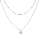 925 Silver Double Layer Necklace Pendant Choker Gift Women's Jewelry