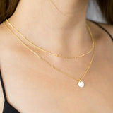 925 Silver Double Layer Necklace Pendant Choker Gift Women's Jewelry